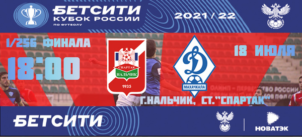 1/256 Бетсити кубок России 2021-2022 "Спартак-Нальчик" Vs "Динамо" Махачкала