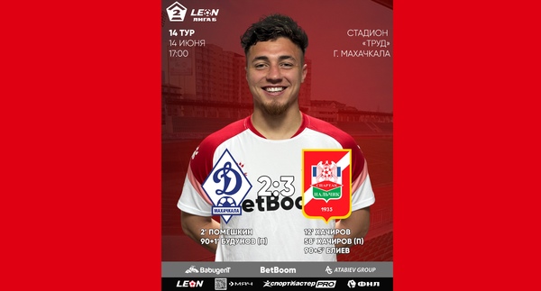 14 тур LEON - Вторая лига Б 2025 «Динамо-2» Махачкала 2:3 «Спартак-Нальчик»