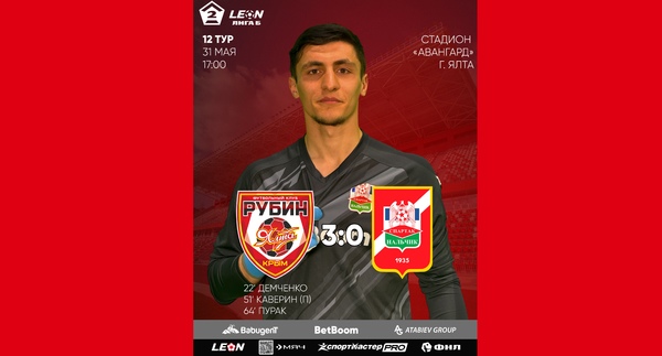 12 тур LEON - Вторая лига Б 2025 «Рубин Ялта» 3:0 «Спартак-Нальчик»